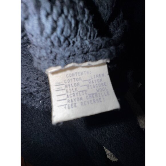 Vintage Black Knit Bucket Bag Sweater Cute Pockets Small Preppy Garden Classic - Picture 7 of 10